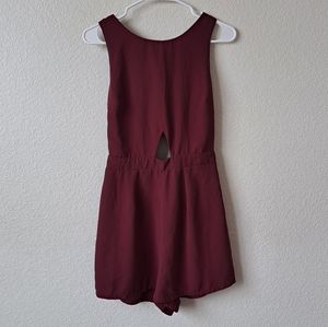 Red Open Back Romper Size Small